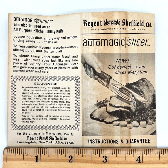 Vintage Automagic Slicer Knife Regent Sheffield Dynachrome Stainless Steel Blade - Picture 14 of 16